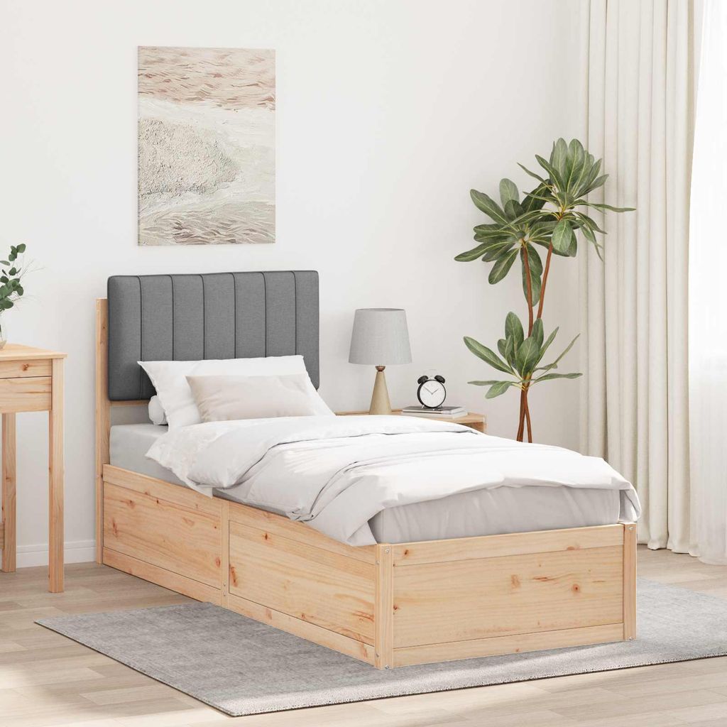 Maison Exclusive - Bettgestell mit gepolstertem Kopfteil Hellgrau 80 x 200 cm