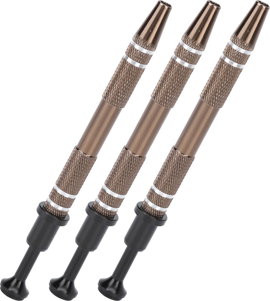 3pcs Jewelry Prong Tweezer Alloy 4 Prongs Piercing Ball Grabber Tool for Small Parts Pickup Black