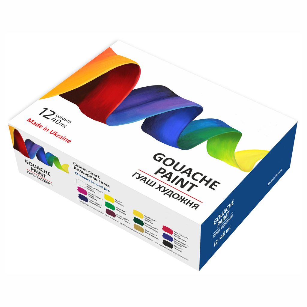 7 Artists Gouache Farben SET 12x40ml Für Art & Malen - Gouache Paint SET Für Erwachsene Und Kinder