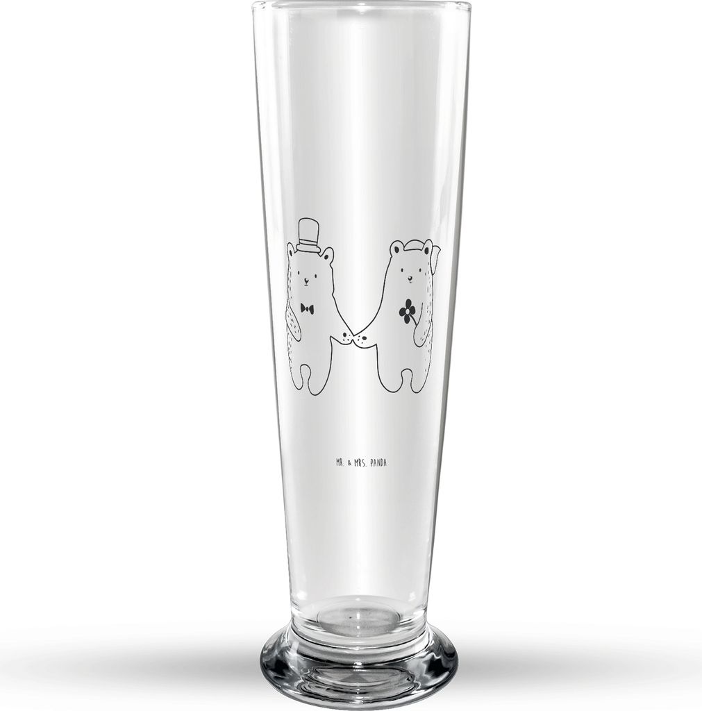 Mr. & Mrs. Panda Bierglas Bär Heirat - Transparent - Geschenk, Weizenbier Glas, Teddy, Weizen, Bier, Verheiratet Heirate Hochzeit Hochzeitsgeschen...