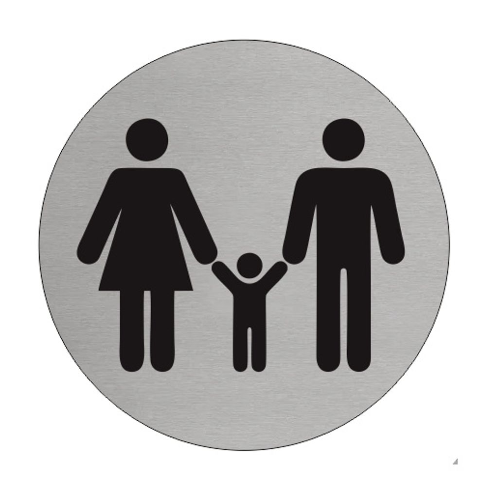 CombiCraft Aluminium Türschild 'Familie' - Ø75mm mit 3M-Klebeband