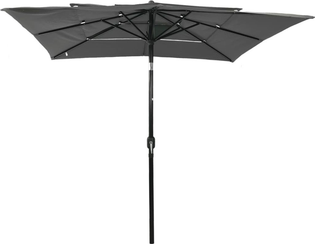 vidaXL Sonnenschirm mit Aluminium-Mast 3-lagig Anthrazit Produktbild 