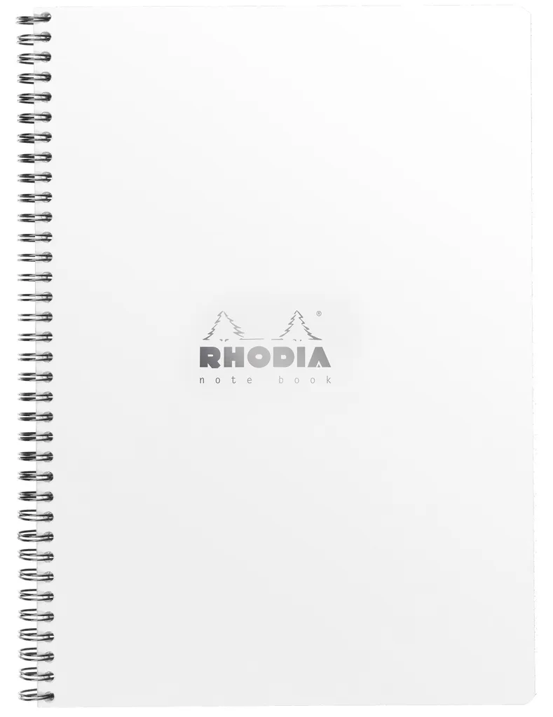 Cahier Rhodia A4+ quadrillé 5x5 papier vélin 80g blanc ultra résistant