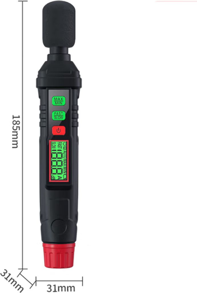 DELIXI Professionelles Schallpegelmessgerät - Präzises Digitales Dezibel-Meter (30-130dB) mit LCD-Backlight, A-bewerteter Messung für Arbeitspla...