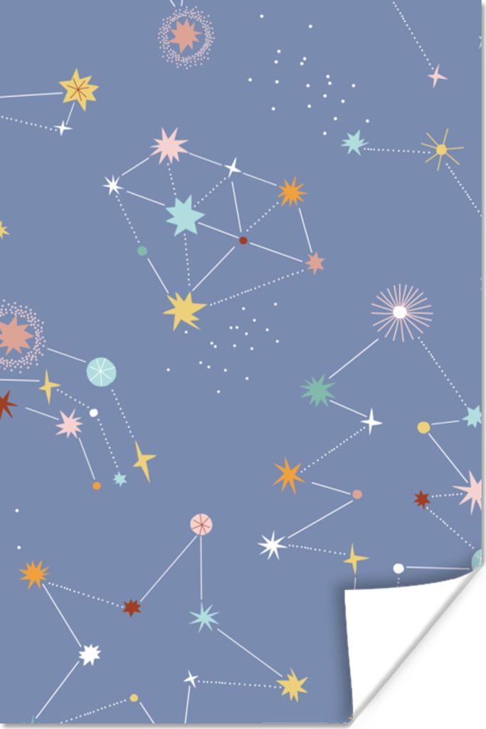 MuchoWow Poster Weltraum - Sterne - Kinderzimmer 40x60 cm - Plakate für die Wand - Poster Babyzimmer