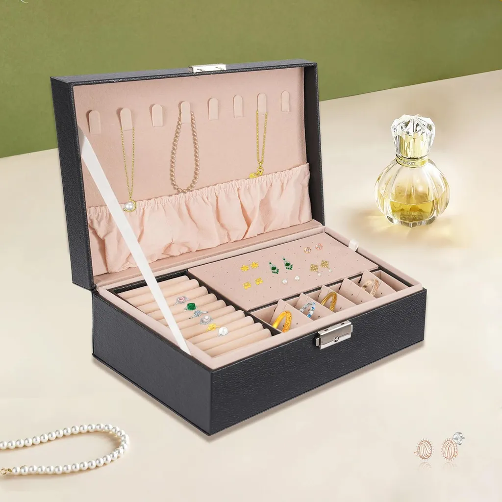 Portagioie Doppio Livello Salvaspazio - Chiusura Chiave e Velluto - 2