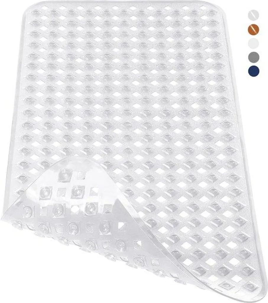 Tapis de bain extra long 88x40 cm antidérapant et transparent sans BPA