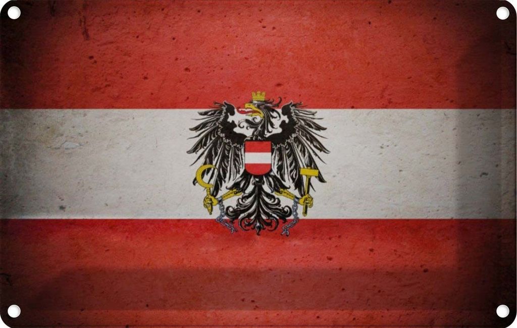 vianmo Blechschild 20x30 cm Österreich Fahne Flagge Wappen Produktbild 