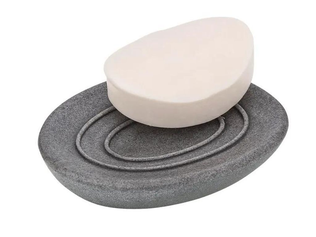 Wenko Seifenablage Pebble Stone, grau Produktbild 