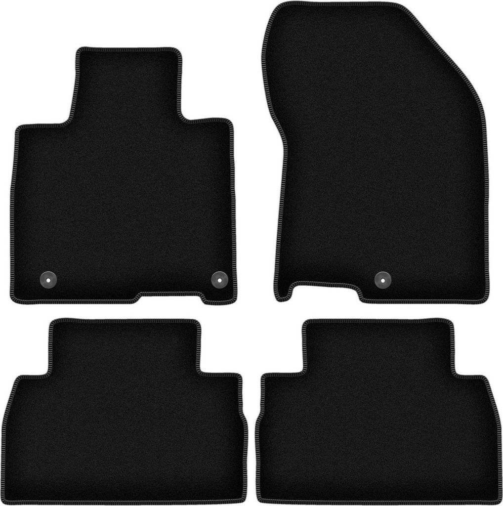 Wielganizator Velours-Autoteppiche – passend für Hyundai SantaFe IV (SUV, Bj. 2018-) – schwarz, passgenau, mit Befestigungen set 4 Stk.