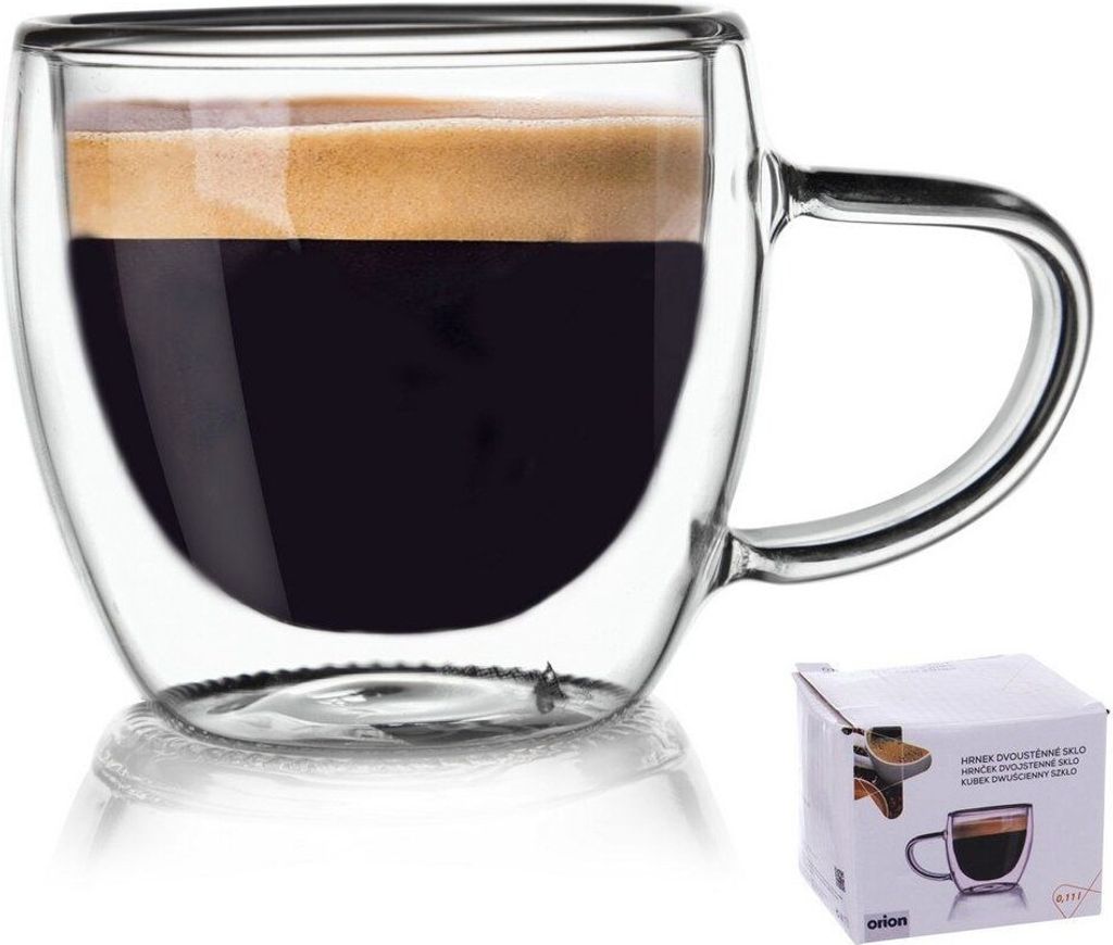 Orion Teeglas Kaffeeglas Doppelwandig Gläser Thermoglas für Kaffee Tee 110 ml