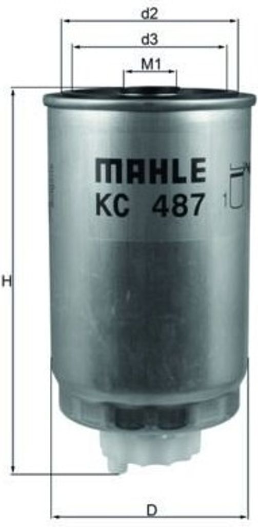 Kraftstofffilter MAHLE KC 487 für FIAT Freemont (345) Anschraubfilter