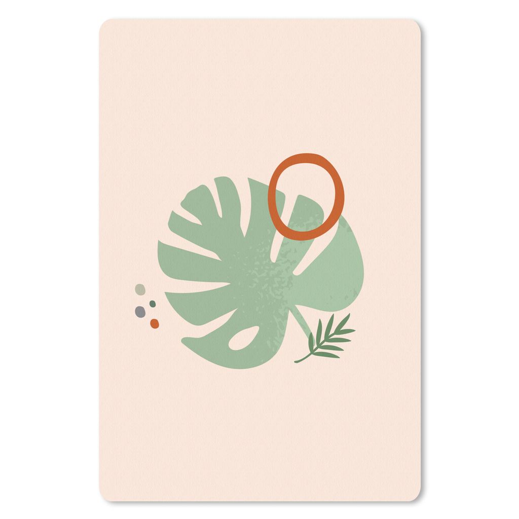 MuchoWow Mauspad Mousepad Blatt - Pflanzen - Pastell 40x60 cm - Mousepads - Maus Mat - Pad - Mausunterlage - Schreibtisch Accesoire