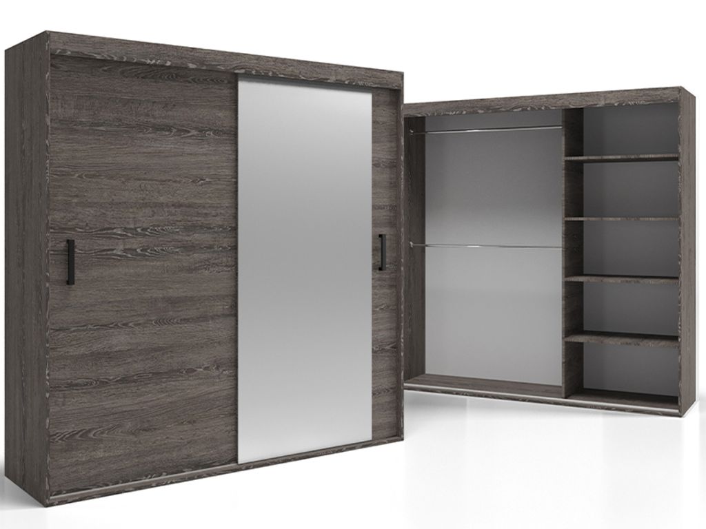 Spiegel Garderobe 130 cm Einlegeböden Stangen Denver VSZ33