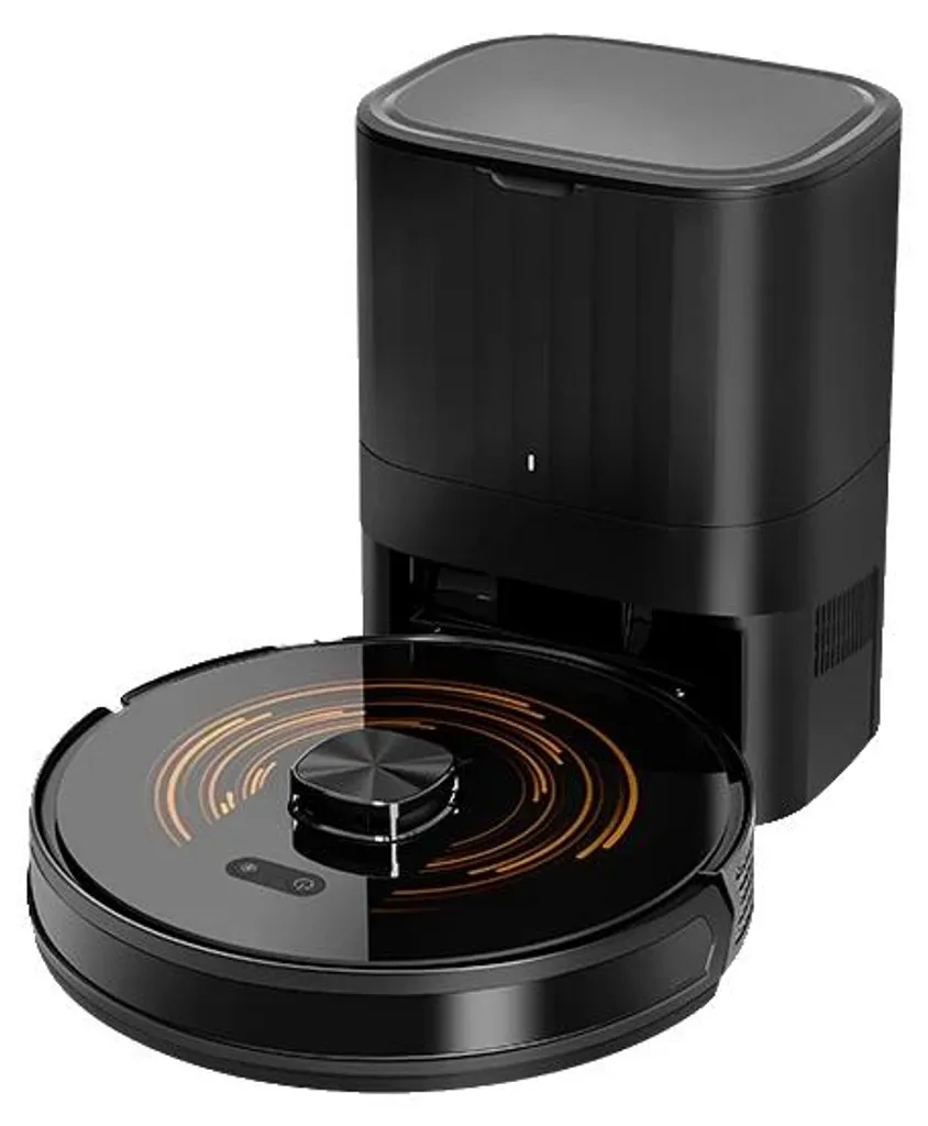 Aspirateur robot spécial poils d'animaux avec auto-vidage et laser 360°