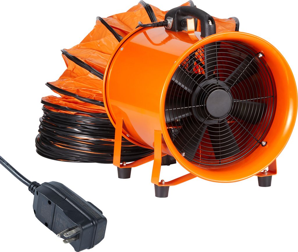 SucceBuy 406.4m Tragbarer Ventilator, 900W Abluftgebläse, 5m Schlauch, 5175CFM, Industrie, Absaugung von Staub, Rauch