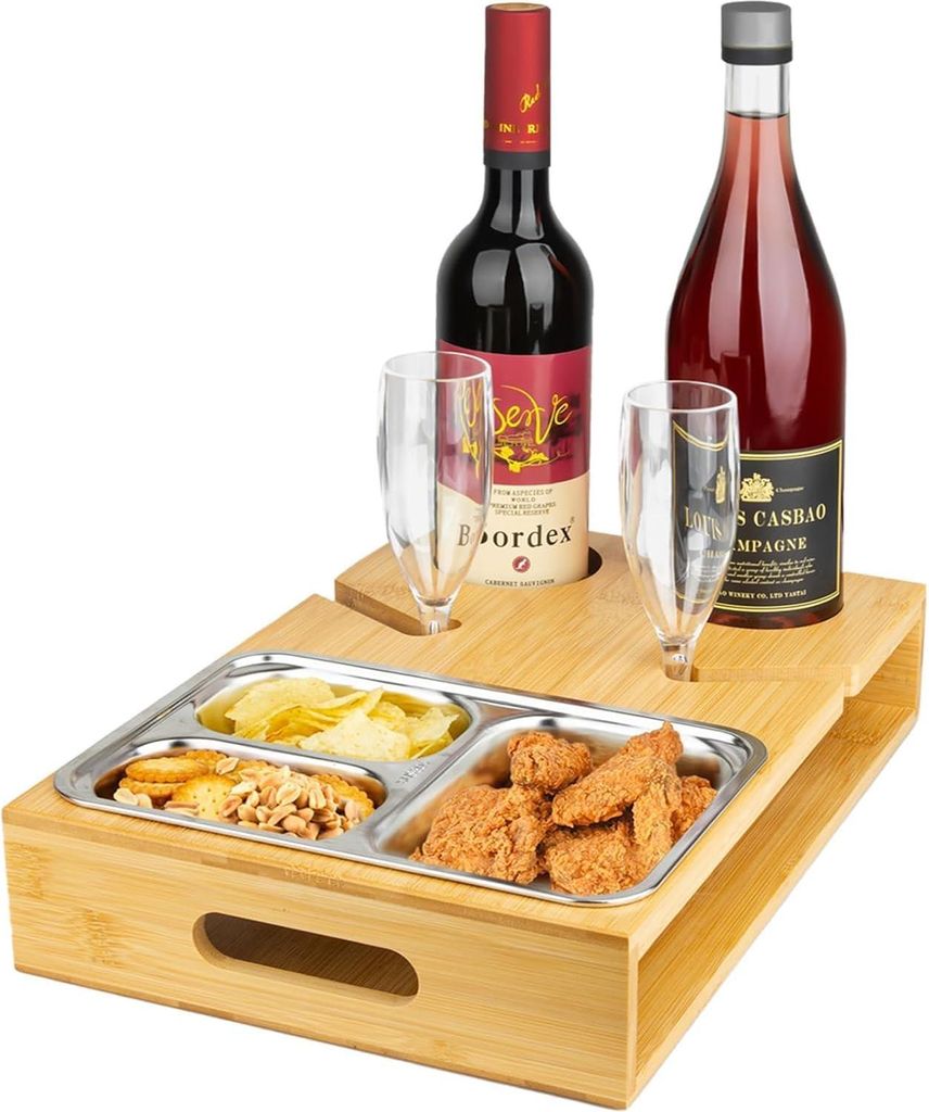 Praktisches Bankdienblatt - Snackbox - Bambus - 1 Stück