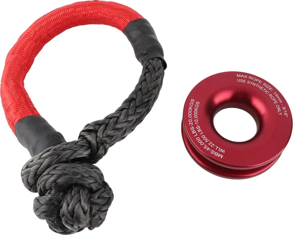 Kit anti-blocage poulie de rétention et manille pour treuil 4x4
