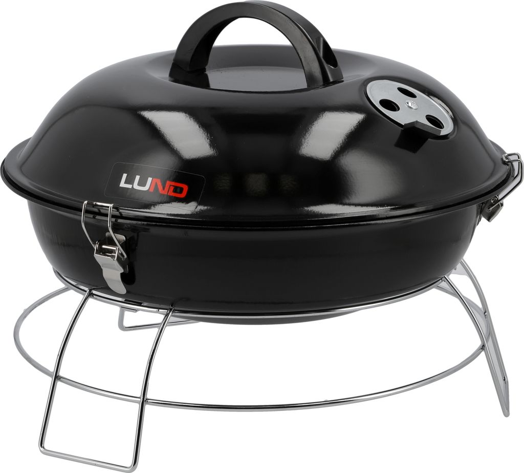 Holzkohlegrill 36 cm, Kugelgrill mit Deckel, Campinggrill
