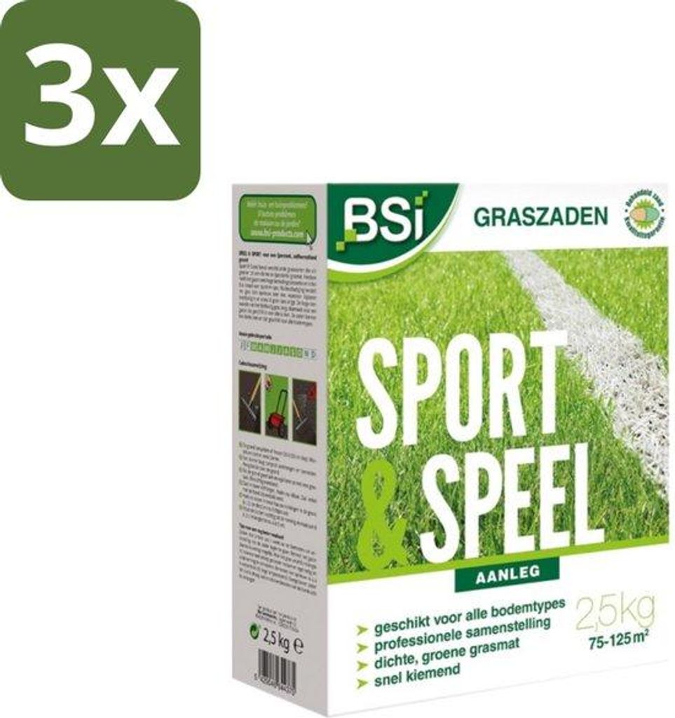 Graszaad Sport & Speel - 2,5 kg Bulkverpakking 3 Stück