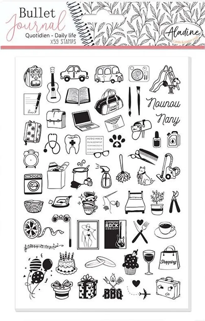 Set de tampons Stampo Bullet Aladine - Motifs planification et To-Do
