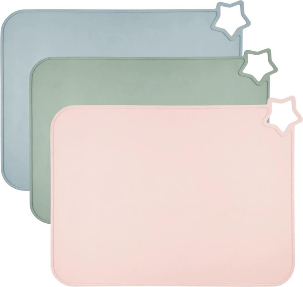 Silikon-Tischsets für Kinder, rutschfest und wiederverwendbar, tragbar, hitzebeständige Tischsets für Kinder, Baby-Tischsets, Antifouling-Siliko...