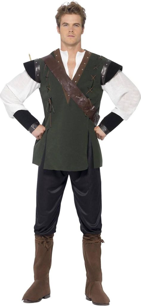 Smiffys - Kostüm ‘” ́ ́Robin Hood ́“ - Herren SM2993 (L) (Grün/Braun/Schwarz)