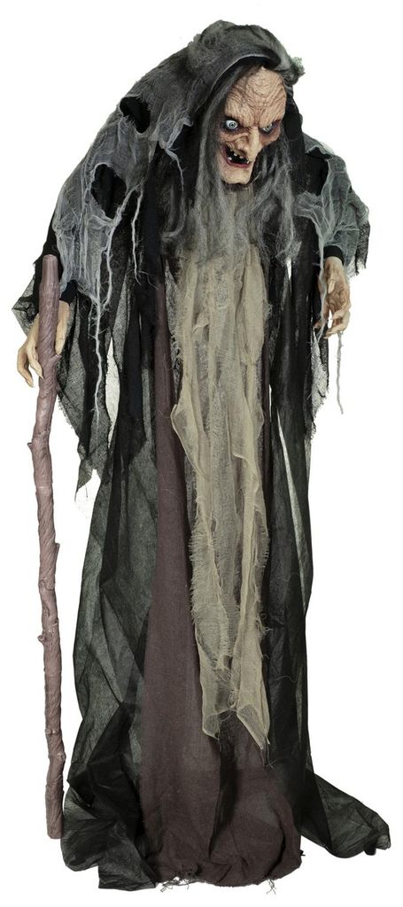 Halloween Figur Hexe NAHEMA, 160cm - animiert mit Bewegung, Licht und Sound