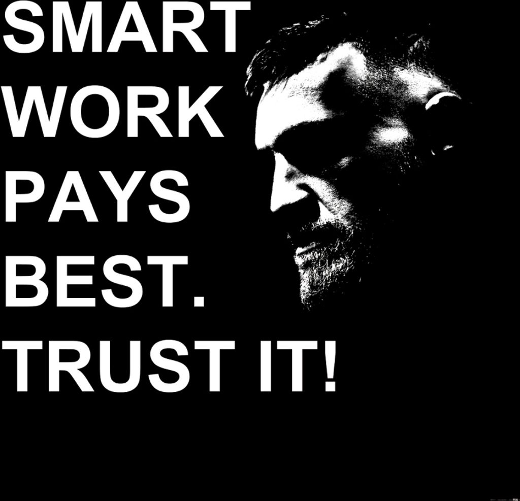 Zitate Kunstdruck Bild - Smart Work Pays Best. Trust It!, Conor McGregor (100 x 100 cm)