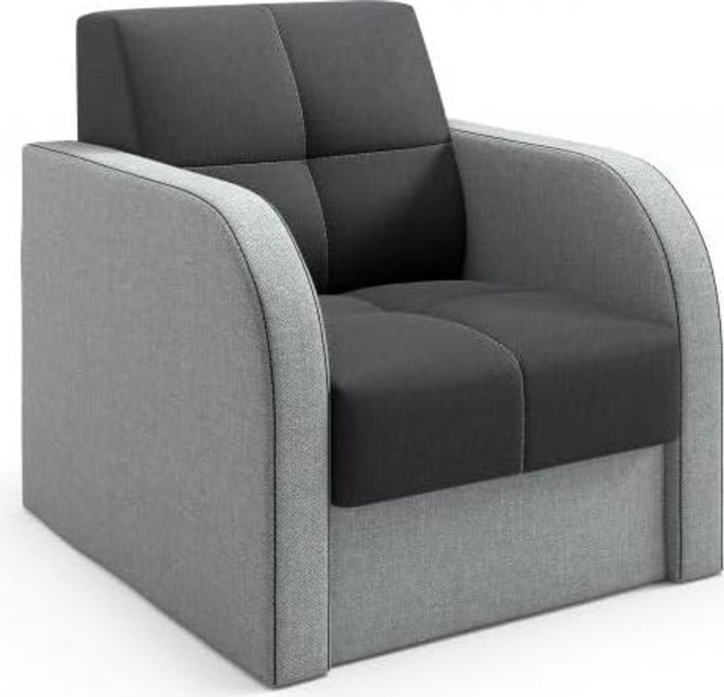 LIKMA Sessel Togo Hellgrau Schwarz 78x85x85 cm Relaxsessel mit Armlehnen Komplett Montiert Ideal für Wohnzimmer und Schlafzimmer