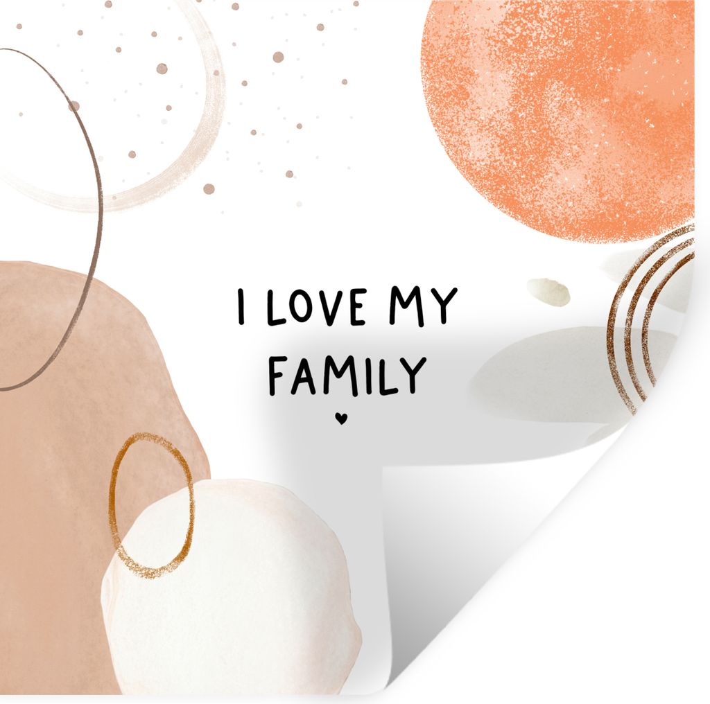 MuchoWow Wandtattoo Wandsticker Wandaufkleber Zitate - Ich liebe meine Familie - Familie - Sprichwörter 50x50 cm Selbstklebend und Repositionier...