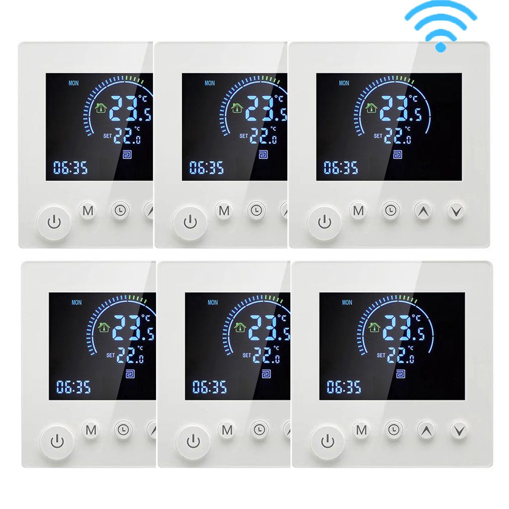 6X Smart Tuya WiFi Thermostat 16A Elektroheizung Raumthermostat Fussbodenheizung LCD-Display programmierbar Innenthermometer, Sprachsteuerung Amazo...