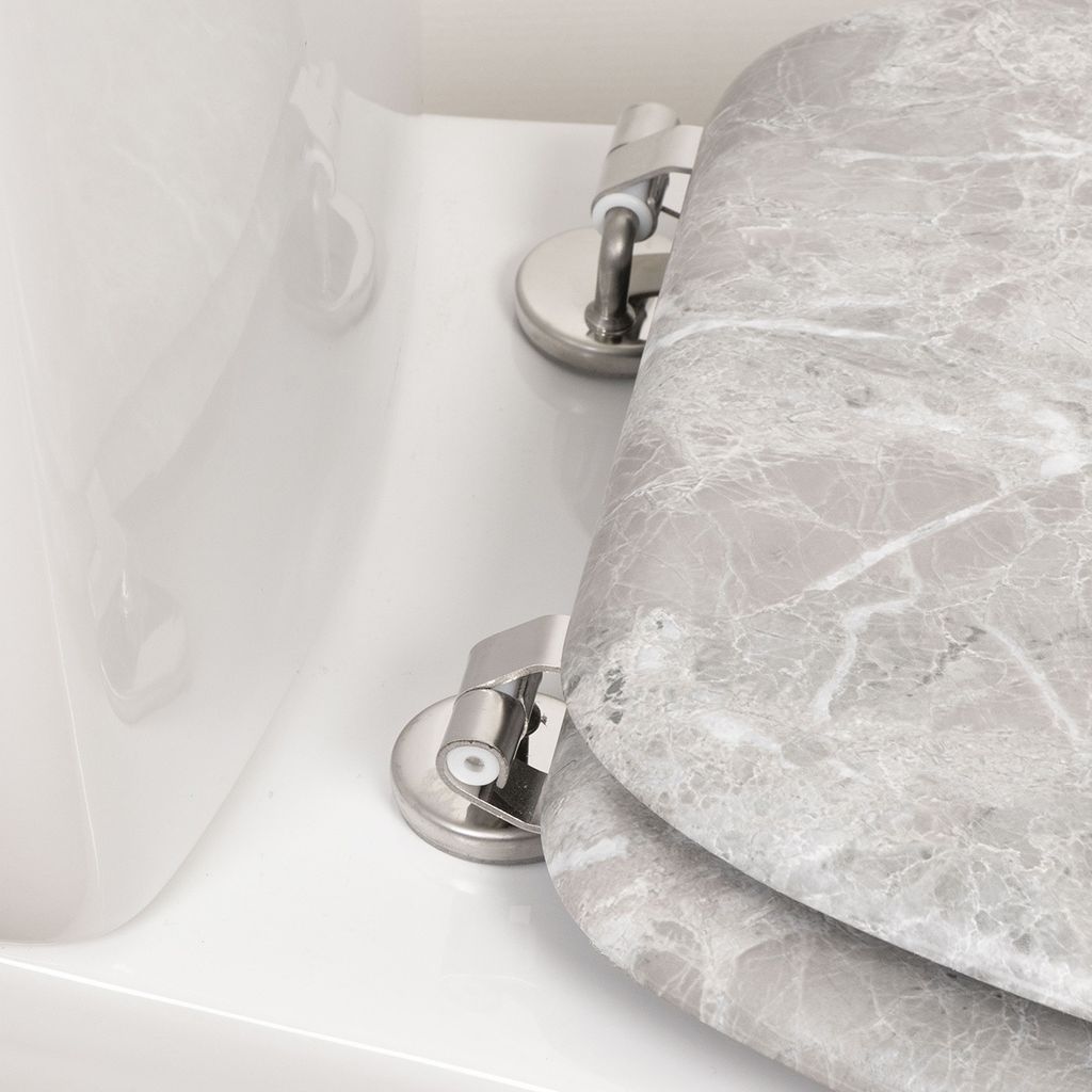 Mramorové WC sedátko 44x37 cm Šedá imitace mramoru moderní Obrázek produktu 