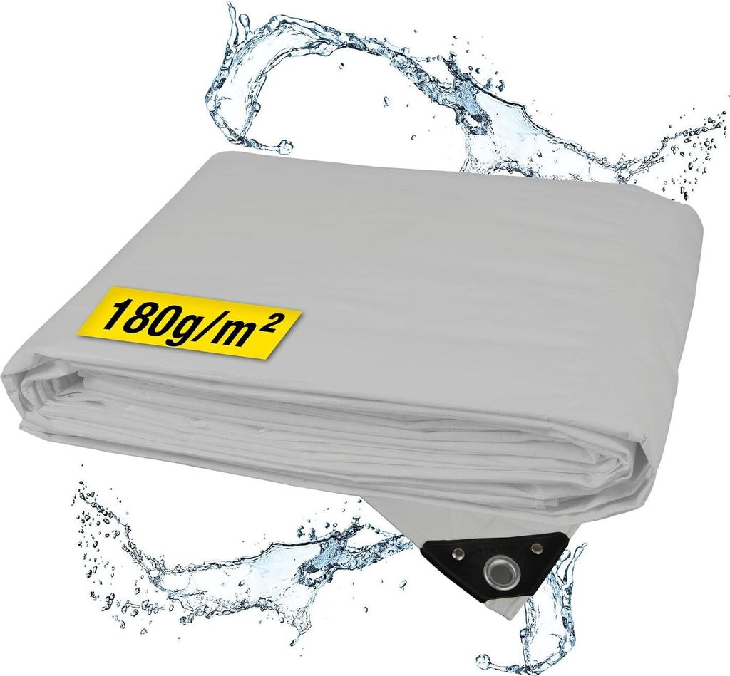 horizont Universal Abdeckplane | 4x8 m | 180 g/m² – wasserdicht, UV-stabilisiert, mit Ösen, für Außenbereich