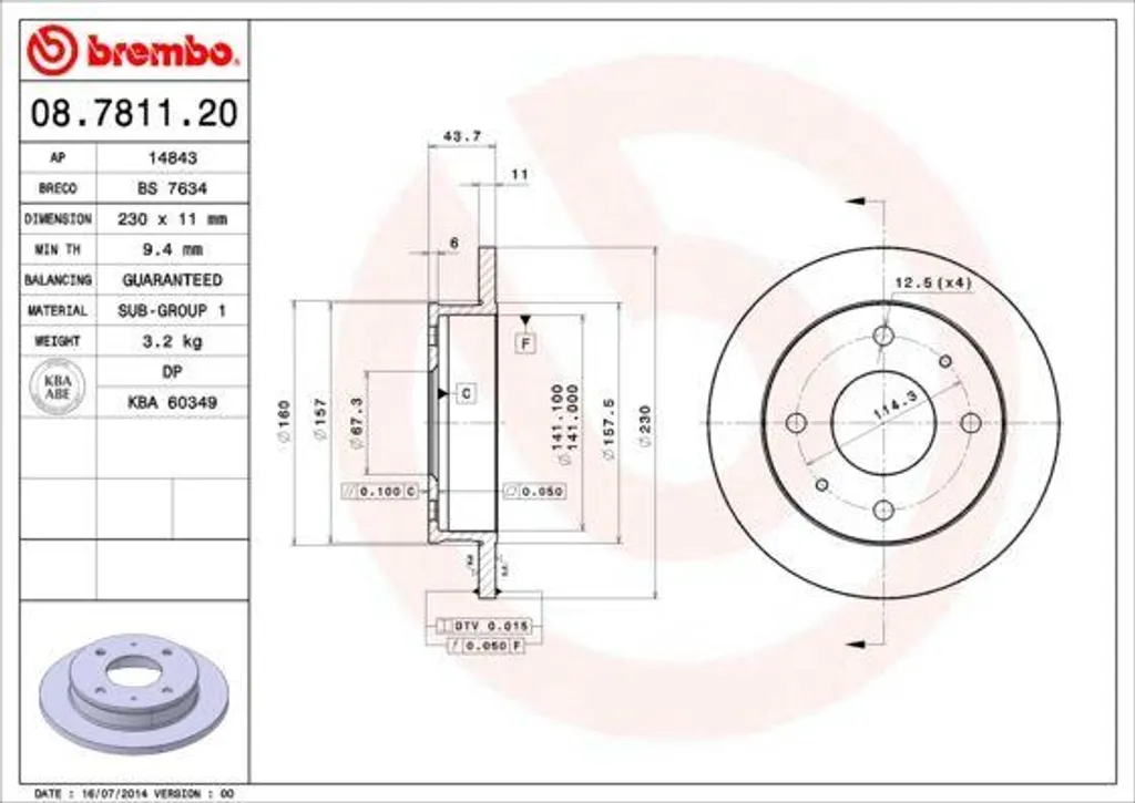 Disque de frein Brembo 08.7811.20 : stop aux vibrations sur Atos (MX)