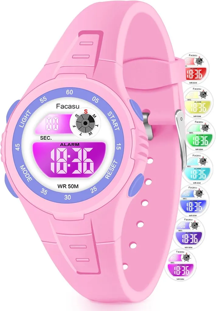Orologio Bambini Luci Colorate: Regalo Compleanno Impermeabile 4-15 Anni