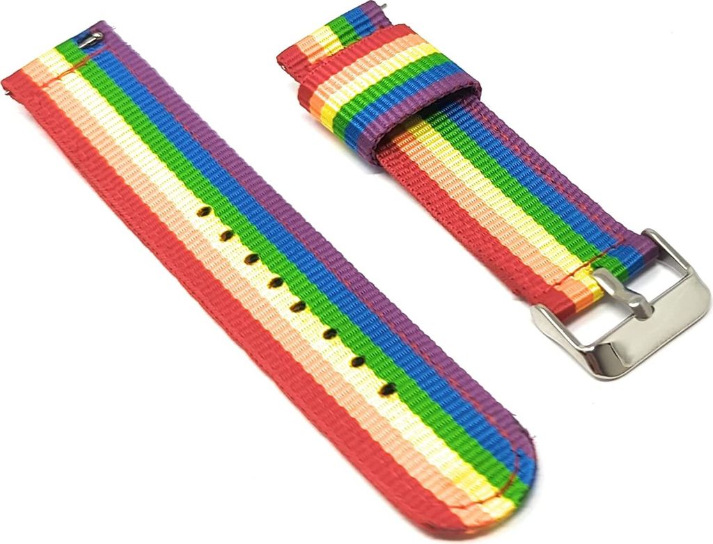 SYSTEM-S Armband 20 mm aus Nylon für Samsung Galaxy Watch 4 Smartwatch in Bunt