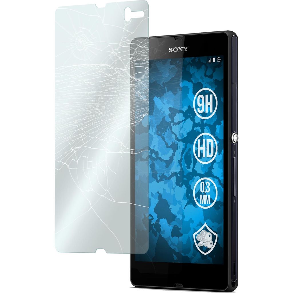 2er-Pack PhoneNatic Glas-Folie klar kompatibel mit Sony Xperia Z - Panzerglas für Xperia Z