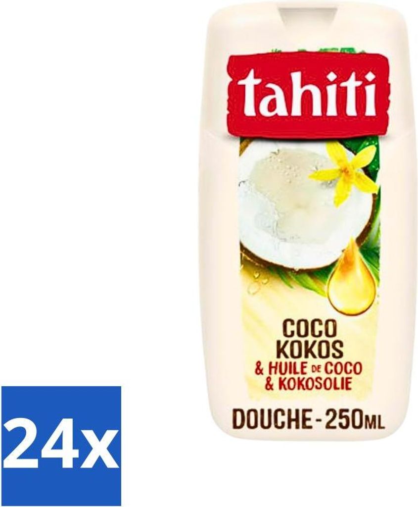 Tahiti Duschgel – Kokosnuss & Kokosöl – Feuchtigkeitsspendend – 250 ml - Vorteilspack - 24 Stücke