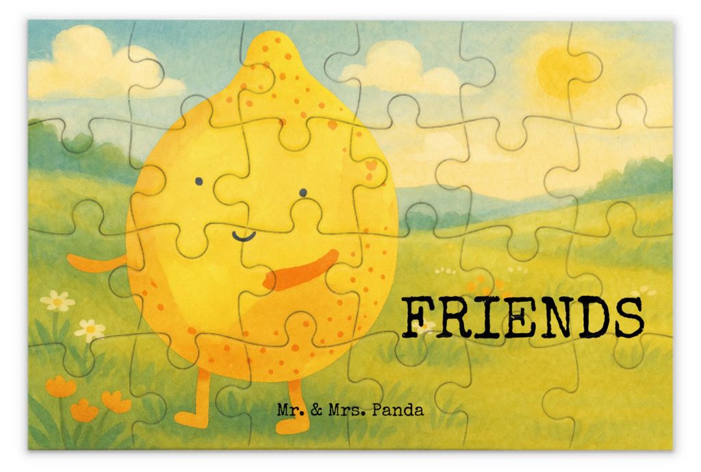 Mr. & Mrs. Panda Puzzle Beste Freunde Zitrone Design 24 Teile - Weiß - Geschenk, Lustige Sprüche, Legespiel, 1500, 500, 2000, Geduldspiel, Fehlen...