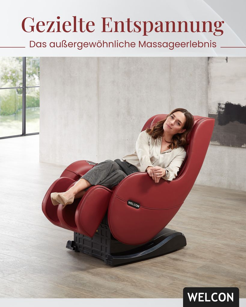 WELCON Massagesessel EASYRELAXX rot / weinrot / bordeaux - Produktbild 6