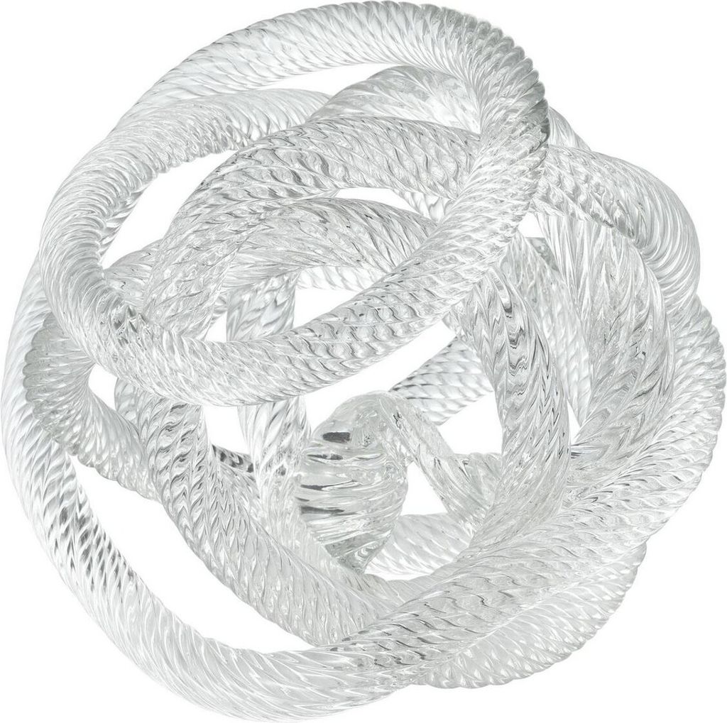 Casa Padrino Luxus Glas Schreibtisch Deko Nautisches Pier Seil 20 x 20 x H. 20 cm - Büro Deko Accessoires