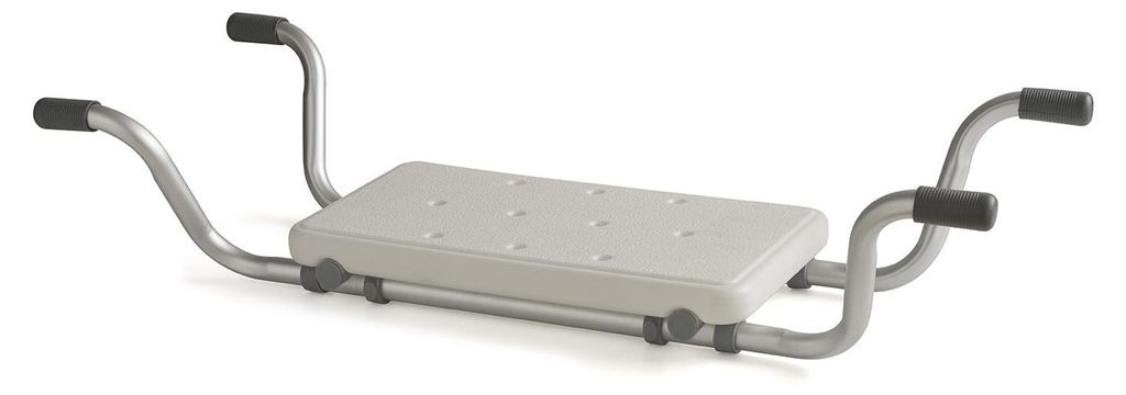 Verstellbarer Badewannensitz aus Aluminium und weißem Polyethylen, Breite 71–81,5 cm, bis 100 kg, FRIEND