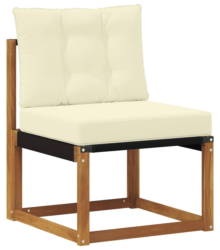 vidaXL Outdoor-Sofagarnitur mit Kissen 9 pcs Natur und Creme