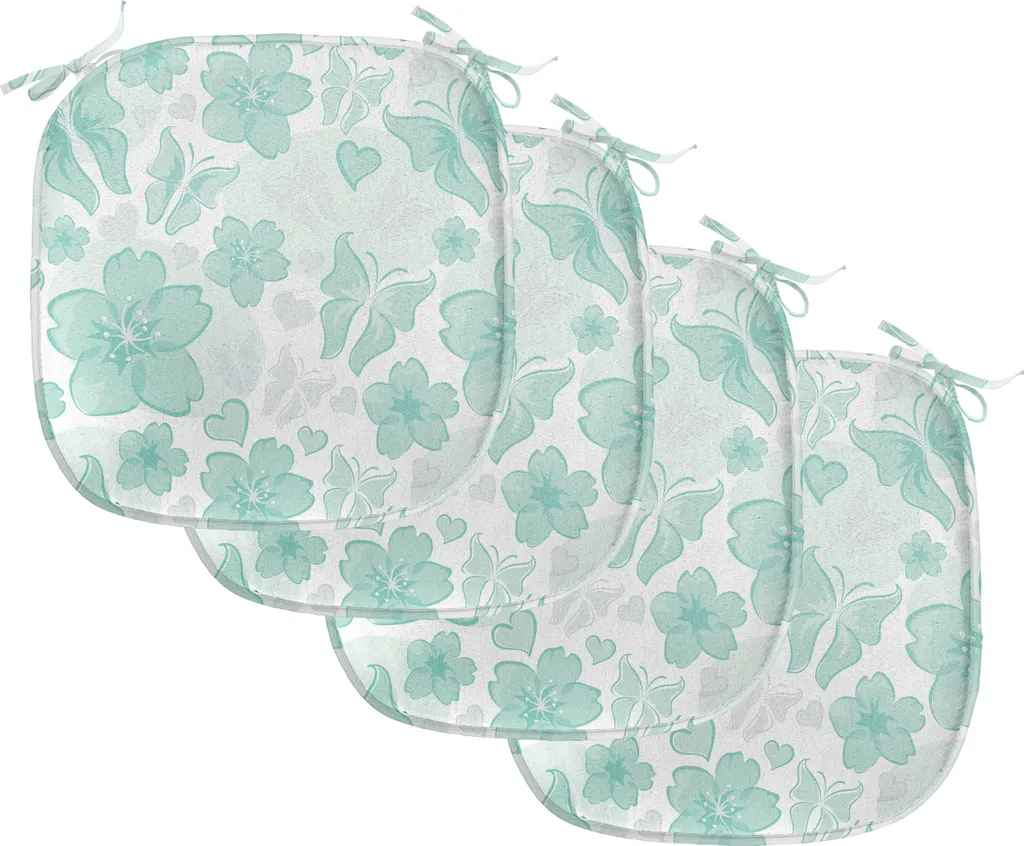 Coussin pour Chaise de Salle à Manger 40x40 Turquoise avec Attaches x4