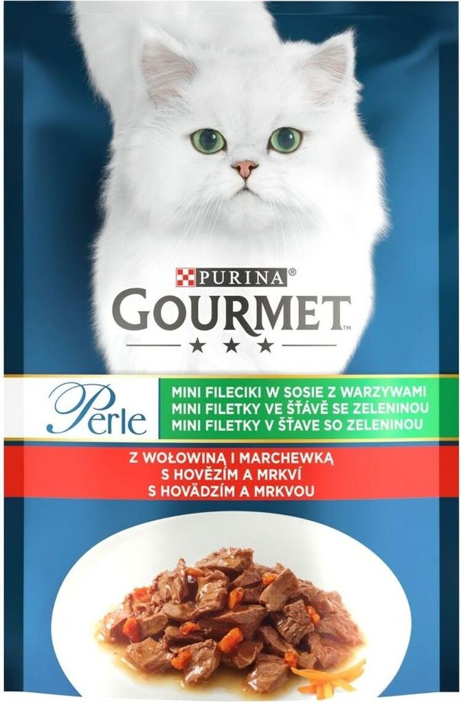 Purina GOURMET PERLE, Dospělý jedinec, Hovězí, Mrkev, 85 g Obrázek produktu 