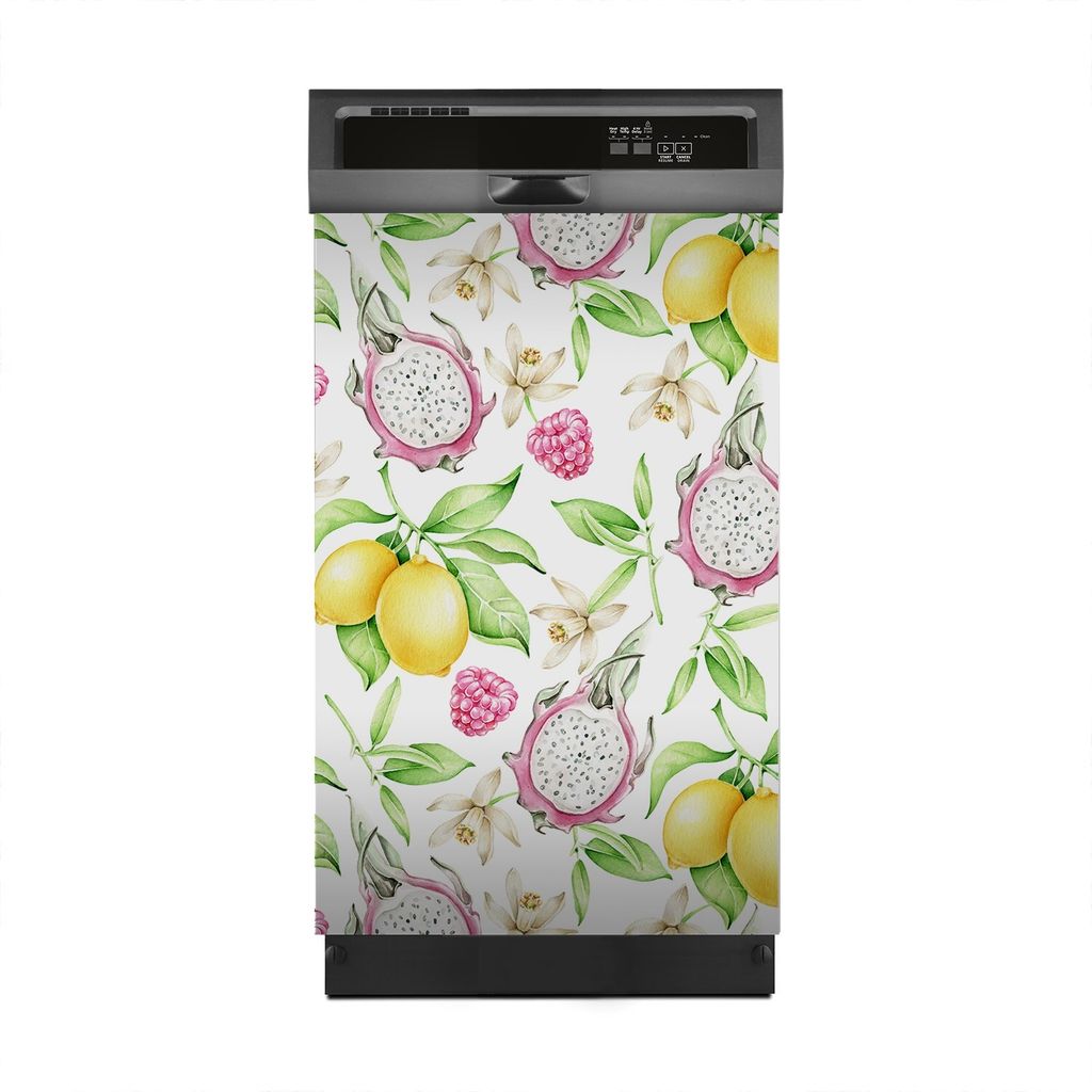 Aufkleber sticker 45x70 cm Dekorative folie Spülmaschine - Pitahaya Zitrone Tropische Früchte