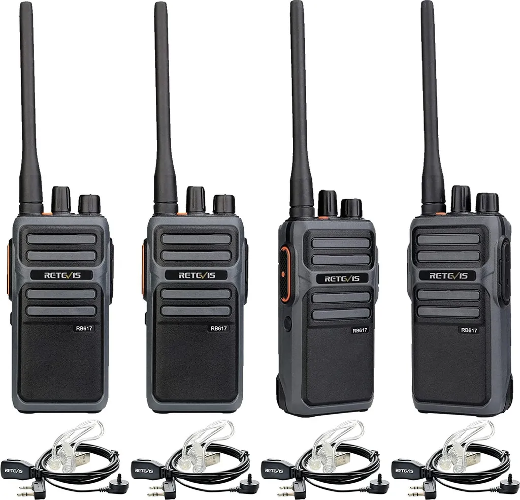 Retevis RB617 Radio PMR446 avec Batterie 4400mAh et 2 Écouteurs Inclus