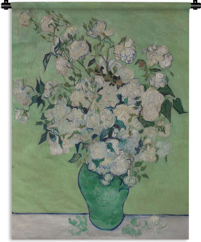 MuchoWow Wandteppich Wandbehang Rosen - Vincent van Gogh 150x200 cm Tapisserie Dekoration Wandtuch - Wandaufhängung - Moderner