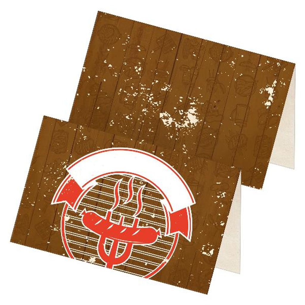 itenga 24x Tischkarten Platzkarten "BBQ rustikal"